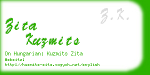 zita kuzmits business card